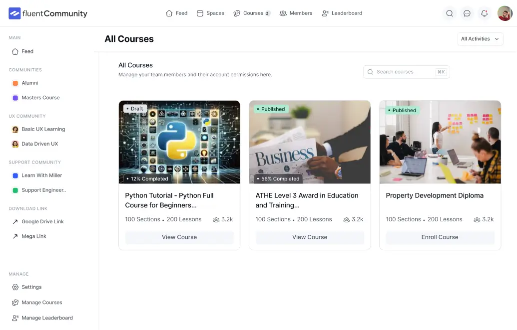 Fluent Community courses